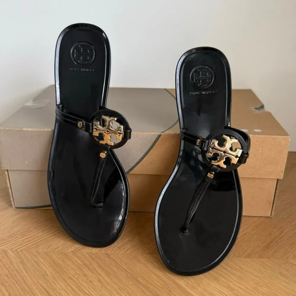 Tory Burch Mini Miller ‘Black’ Women Slip On Sandals - SZ 7